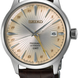 SSK041J1 Seiko heren horloge Presage GMT automatic staal leer band