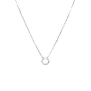 13.32373 KA zilveren collier zeshoek 40-44cm