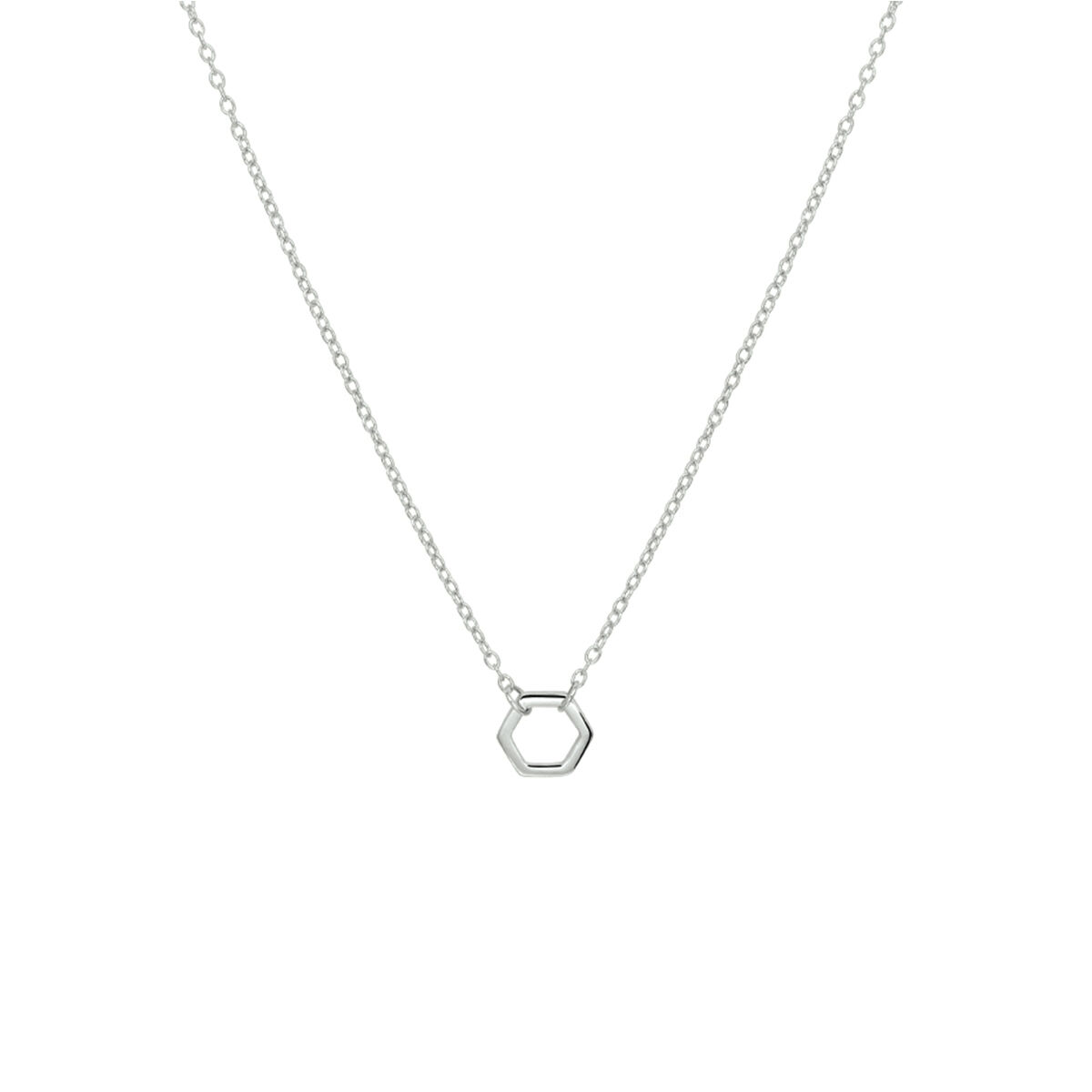 13.32373 KA zilveren collier zeshoek 40-44cm