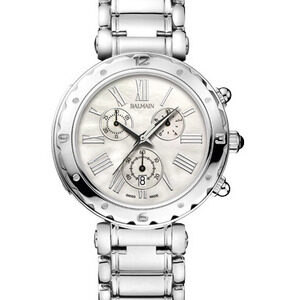 B56313382 Balmain dameshorloge chronograaf  staal parelmoer