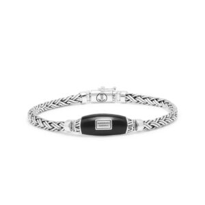 J171 E Buddha katja xs black onyx armband zilver
