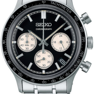 SSB479P1 Seiko herenhorloge staal chronograaf zwart/wit