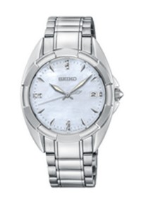 SKK885P11 Seiko dameshorloge staal parelmoer met diamant