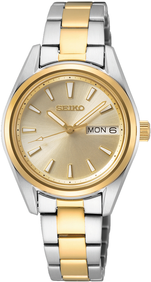 SUR354P1 Seiko dameshorloge bi-color staal gouden wijzerplaat