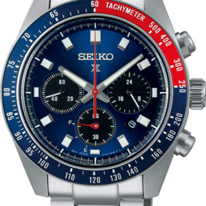 SSC913P1 Seiko Prospex chronograaf herenhorloge solar staal blauw/rood