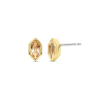 7944NU Tisento zilver verguld oorknoppen gekleurde zirkonia