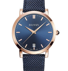 B44297296 Balmain unisex horloge rosé leren band blauw