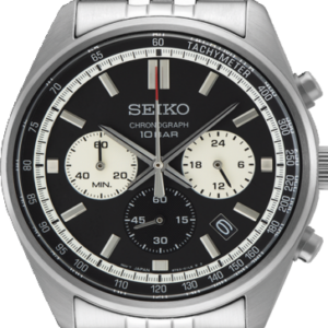 SSB429P1 Seiko herenhorloge staal chronograaf zwart/wit