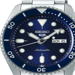 SRPD51K1 Seiko 5-serie herenhorloge staal blauw