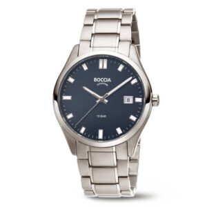 3669-04 Boccia herenhorloge titanium blauwe wijzerplaat