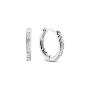 7812ZI  Tisento zilver oorringen zirkonia