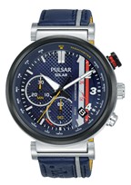 PZ5079 Pulsar chrono Solar staal World Rally Team blauw