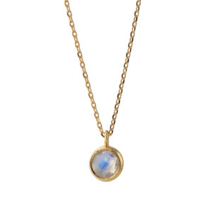 CS1382M Campur goud op zilver collier Maansteen