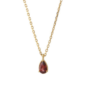 CS1630D Campur goud op zilver collier Granaat