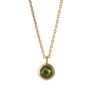 CS1382P Campur goud op zilver collier Peridot
