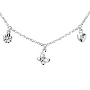 13.29507 KA Zilver collier met 3 bedels 35 + 3 cm