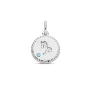 13.35299 KA zilveren hanger zodiac steenbok zirkonia 17mm