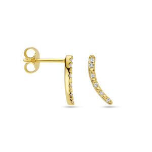 40.32008 KA Geelgouden Oorstekers diamant 11x3mm 0.05ct H/SI