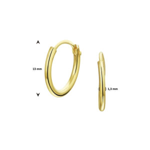 40.01309 KA  gouden oorringen 13mm