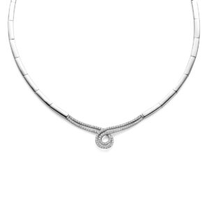 13.40693 KA zilver collier zirkonia 42+3cm