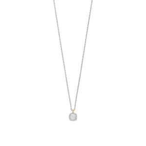34103ZY Tisento Zilveren collier met bi-color hanger zirkonia