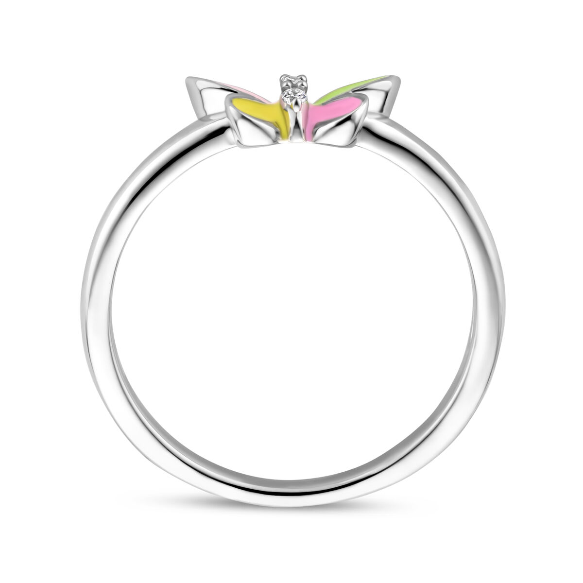 13.37755 KA zilver ring gekleurde vlinder maat 14,5 - Afbeelding 3