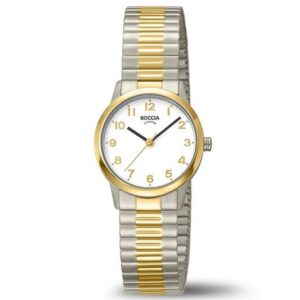 3318-03 Boccia dames horloge titanium rekband bicolor