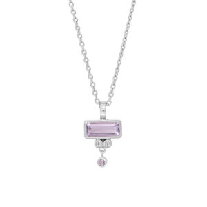 807 02 0 02 Rabinovich zilver collier Amethyst en zirkonia Petit octagon