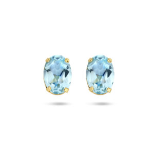 40.25635 KA  Geelgouden oorstekers blauw Topaas