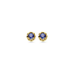 40.31440 KA oorstekers Blauw Saffier 3mm 14kt