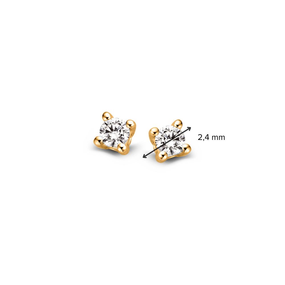 OG117107Excellent gouden oorstekers diamant 0.10 H/SI - Afbeelding 2