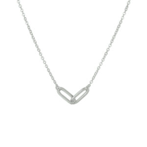 13.32305 KA zilveren collier twee schakels hanger 41cm