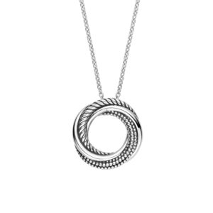 34054ZI/42 Tisento zilver collier met ronde hanger