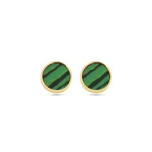 40.29231 KA oorknoppen Malachiet 7mm 14kt