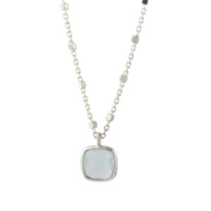 CS1796T Campur zilver collier topaas