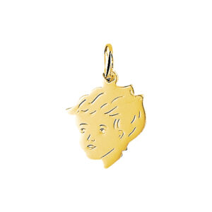 40.05851 KA hanger geelgoud Kinderkopje jongen 17x14mm