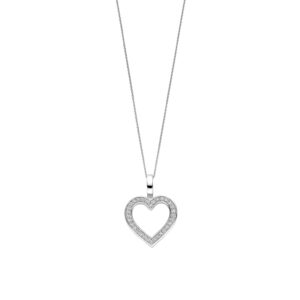 6859ZI Tisento Zilveren collier met hanger zirkonia 42cm