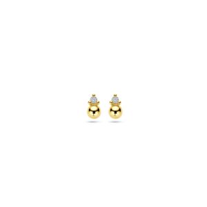 40.30399 KA oorknoppen geelgoud Diamant 0.02ct 14kt