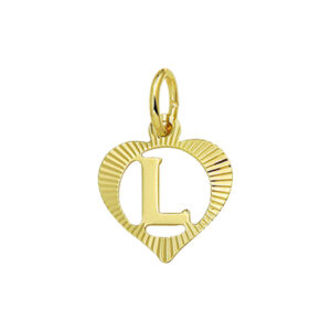 40.06353 Geelgoud letter L in hart bedel