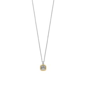 34111GG Tisento Zilveren collier met bi-color hanger zirkonia en groen