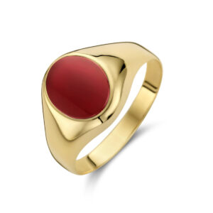 40.25646 KA ring geelgoud carneool maat 17