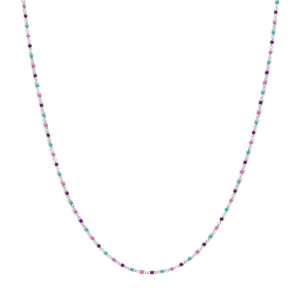 13.39013 KA zilveren collier bolletjes gekleurd emaille