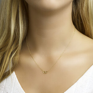 40.19973 KA goud anker ketting met twee ringen 41-43-45cm
