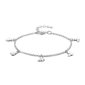 13.36297 KA zilveren armband anker met vlinders 17-20cm