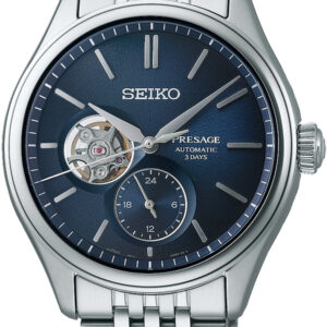 SPB527J1 Seiko presage classic staal automaat 3 Days blauwe wijzerplaat