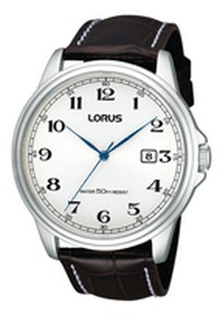 RS985AX-9 Lorus heren horloge staal bruine leren band