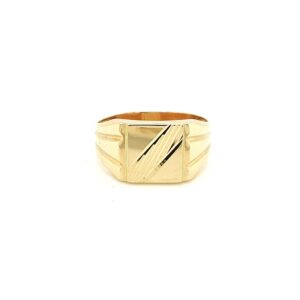 GRH1575WRSM Geelgouden monogram ring Fantasie maat 19