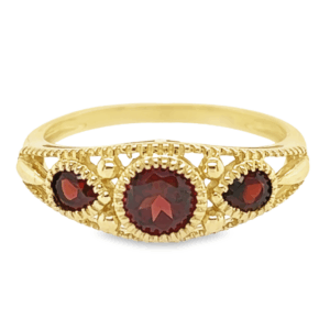 GRE1519WRSM geelgouden ring granaat maat 18.5