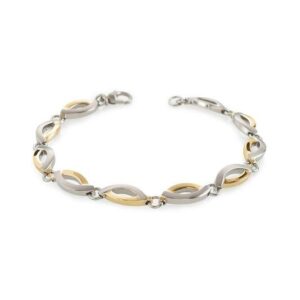 03001-02 Boccia schakelarmband titanium bicolor 21cm
