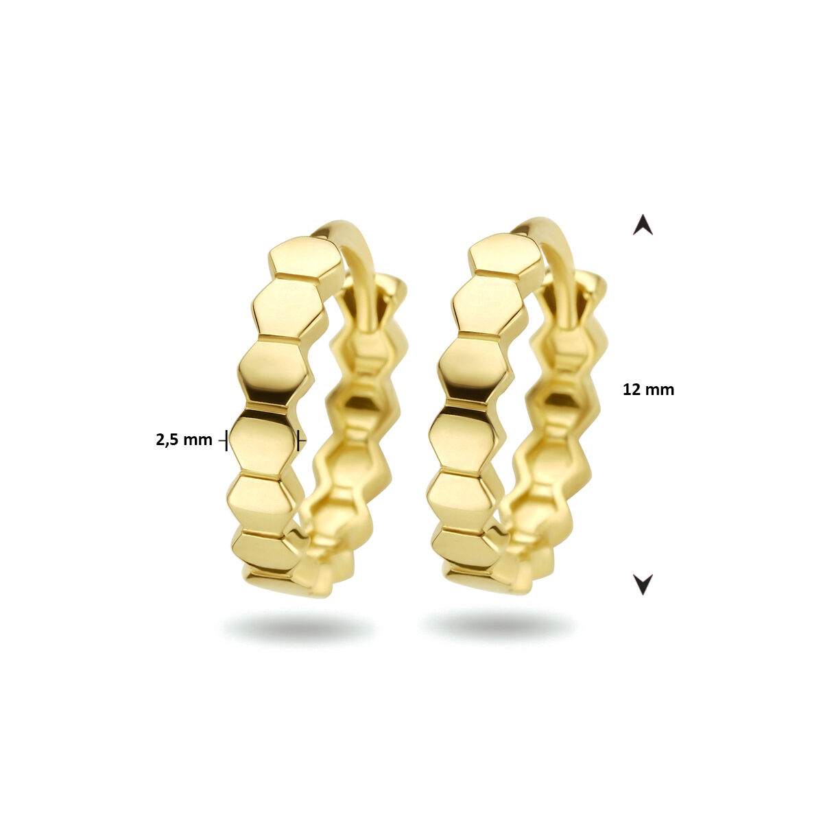 40.23651 KA Geelgouden klapoorringen motief - Afbeelding 4